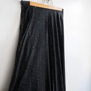 Maxi Black & Silver Evening Skirt by XSCAPE